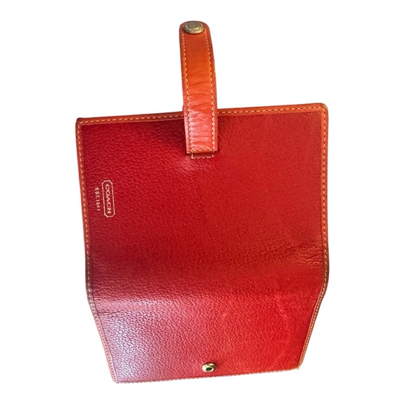 Coach Red Leather Wallet with Snap Closure - Picture 4 of 11
